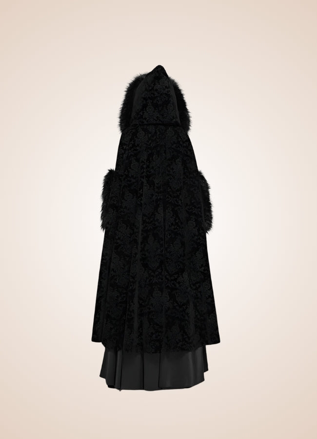 Black Gothic Women's Hooded Coat Black / M black-gothic-womens-hooded-coat-black