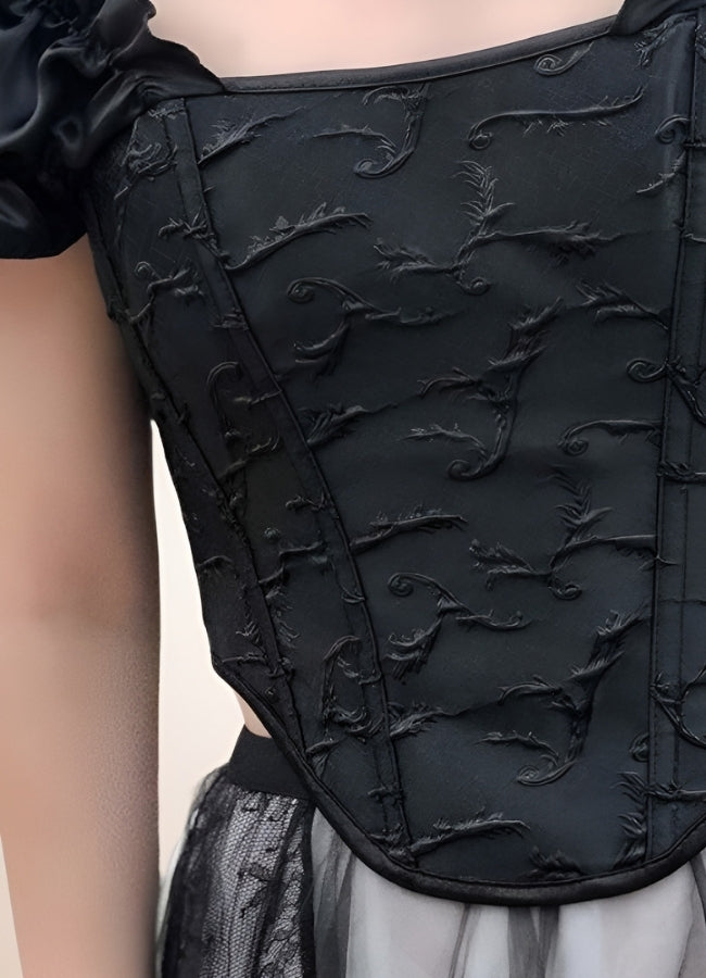 Black Hourglass Steampunk Corset Black / 2XS black-hourglass-steampunk-corset-black