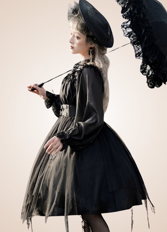 Gothic Steampunk Lolita Dress Black / L gothic-steampunk-lolita-dress-black