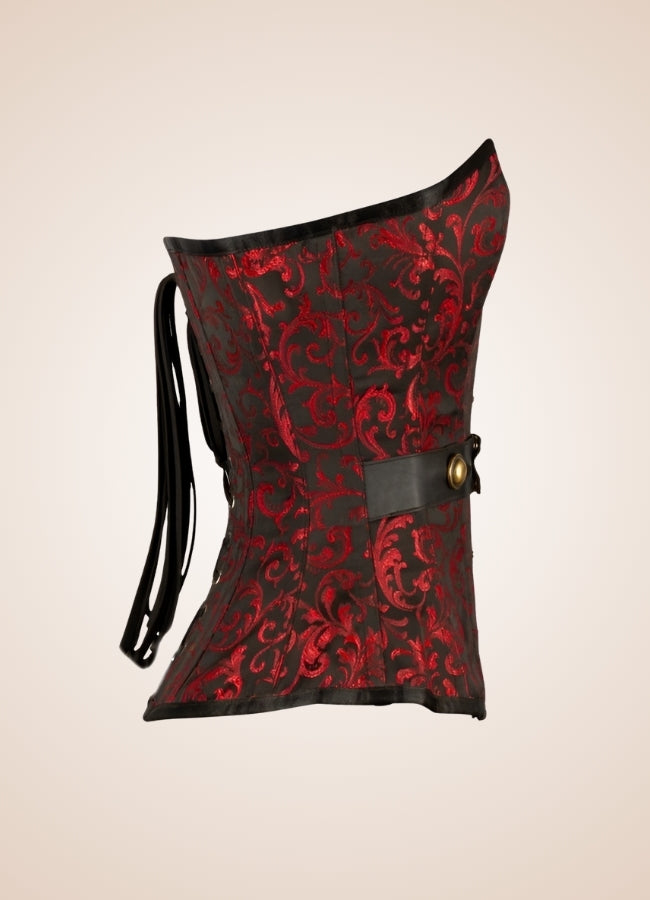 Red And Black Steampunk Corset Red / XL red-and-black-steampunk-corset-red
