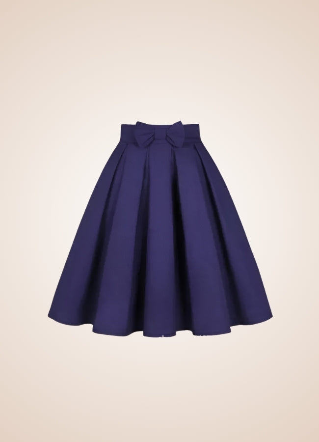 Solid Color Ribbon Mini Skirt Blue / 2XS solid-color-ribbon-mini-skirt-blue