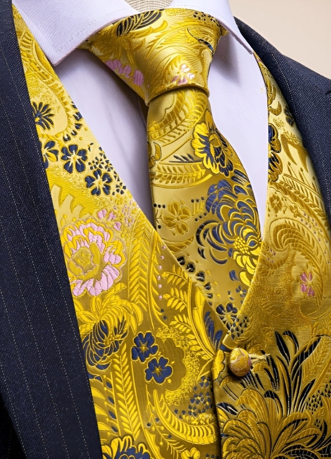 Steampunk Gold Pattern Suit Vest Gold / 2XL steampunk-gold-pattern-suit-vest-gold