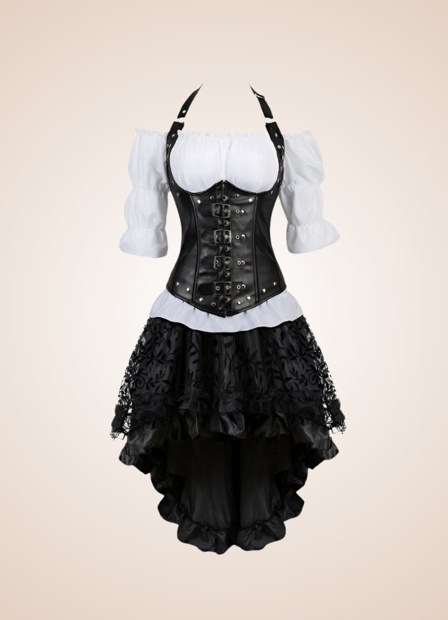 Steampunk Strap Corset Dress Black / 5XL steampunk-strap-corset-dress-black