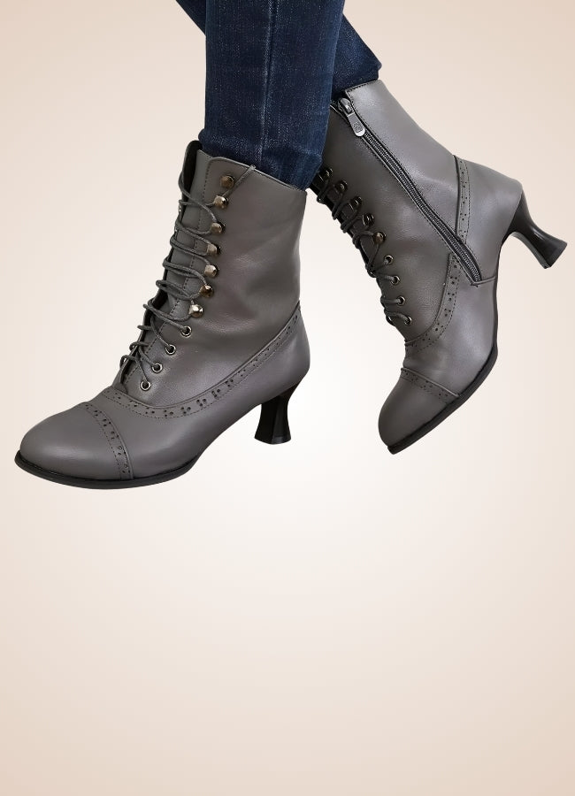 Steampunk Victorian Lace Boots Grey / 12.5 steampunk-victorian-lace-boots-grey