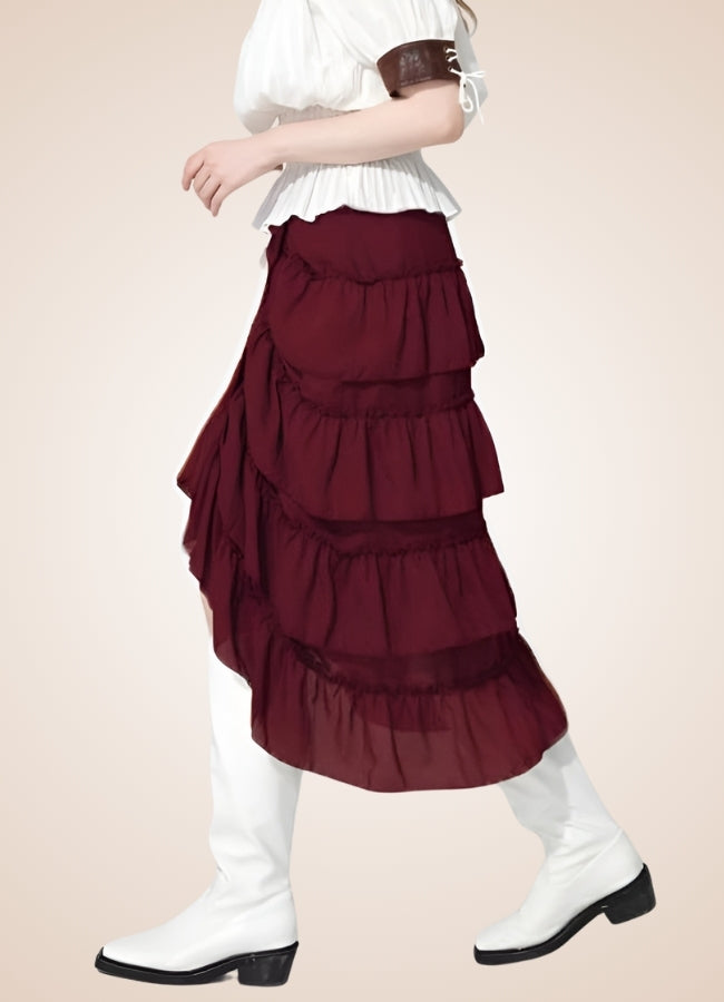 Women's Vintage Renaissance Skirt Red / 5XL womens-vintage-renaissance-skirt-red
