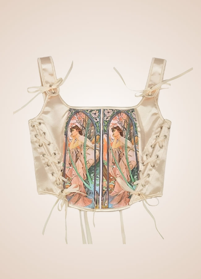 Beige Steampunk Medieval Lace Corset Beige / 2XL beige-steampunk-medieval-lace-corset-beige