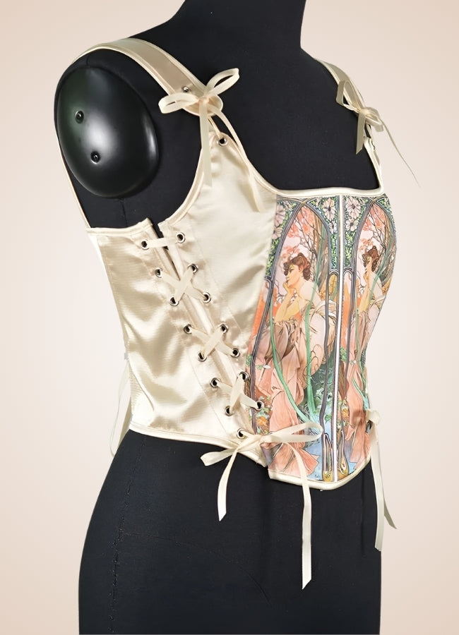 Beige Steampunk Medieval Lace Corset Beige / 2XL beige-steampunk-medieval-lace-corset-beige