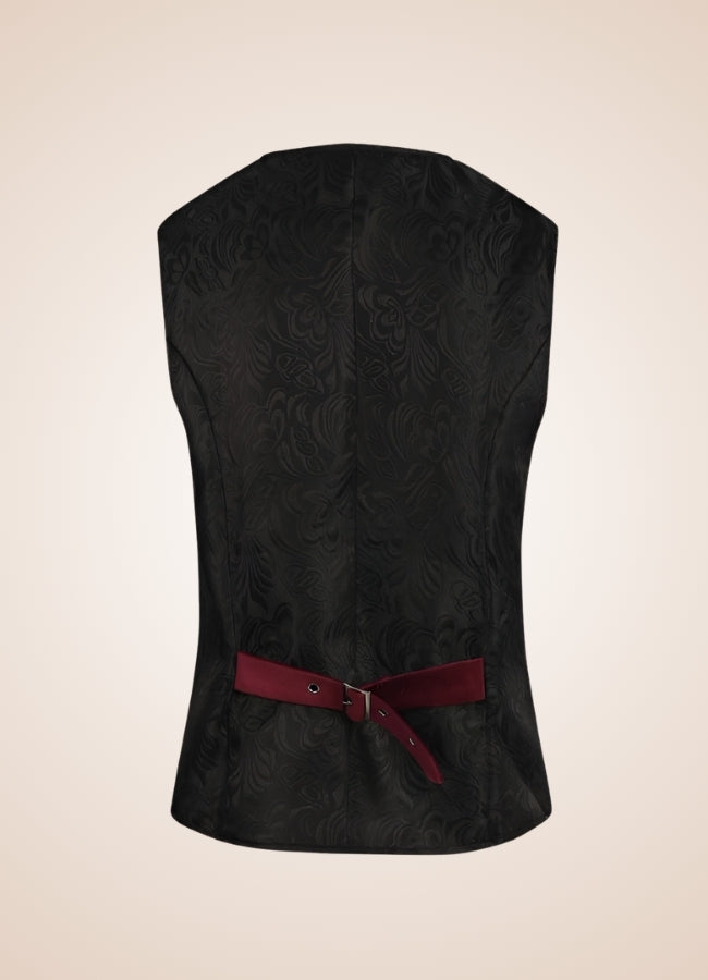 Black And Red Steampunk Vest Black Red / XL black-and-red-steampunk-vest-black-red