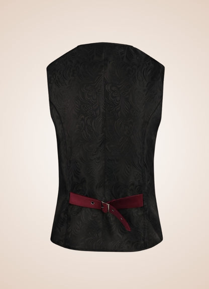 Black And Red Steampunk Vest Black Red / XL black-and-red-steampunk-vest-black-red