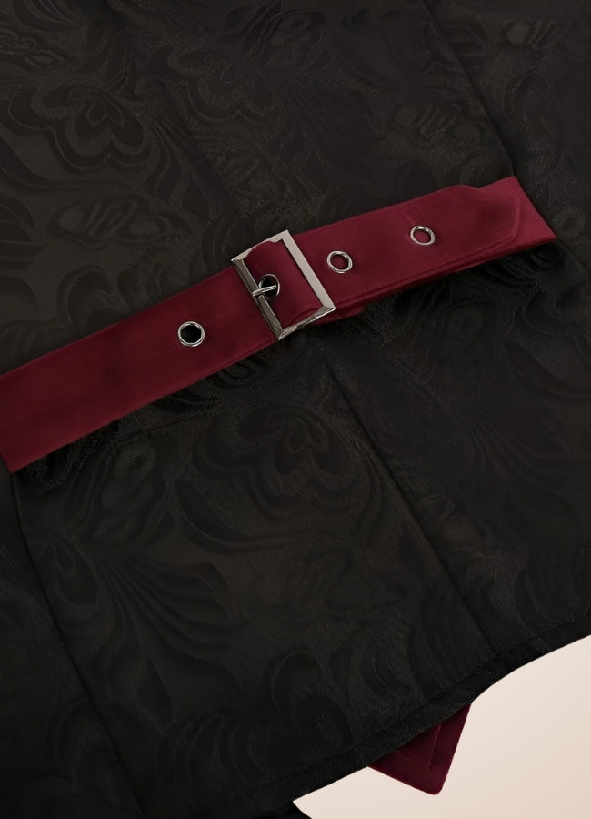 Black And Red Steampunk Vest Black Red / XL black-and-red-steampunk-vest-black-red