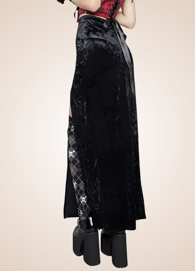 Black Goth High Waist Long Skirt Black / M black-goth-high-waist-long-skirt-black
