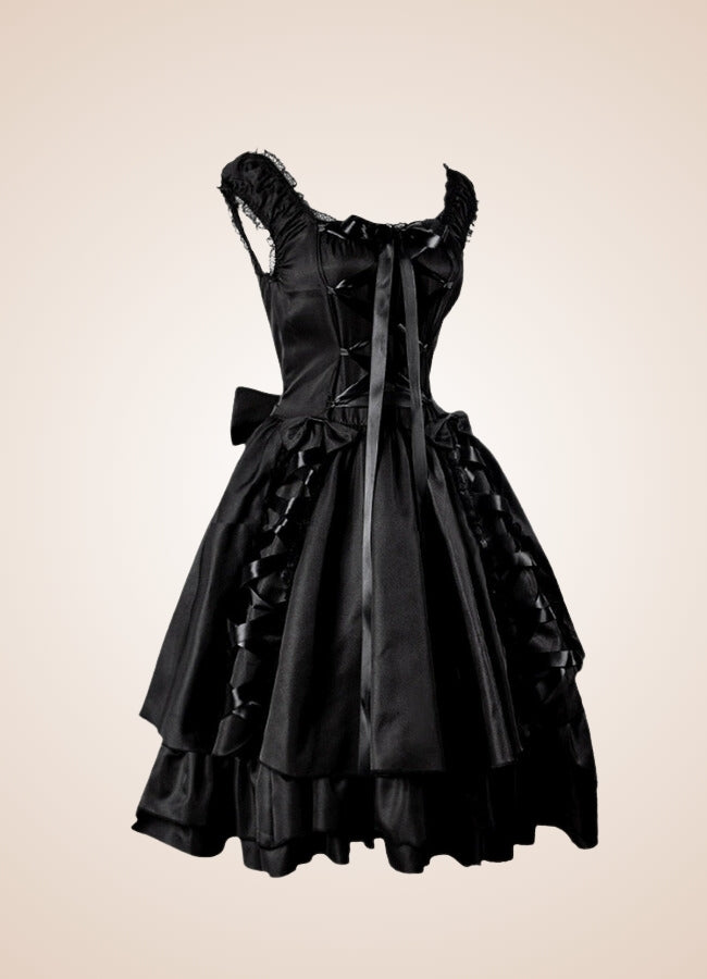 Black Gothic Lolita Dress Black / XL black-gothic-lolita-dress-black