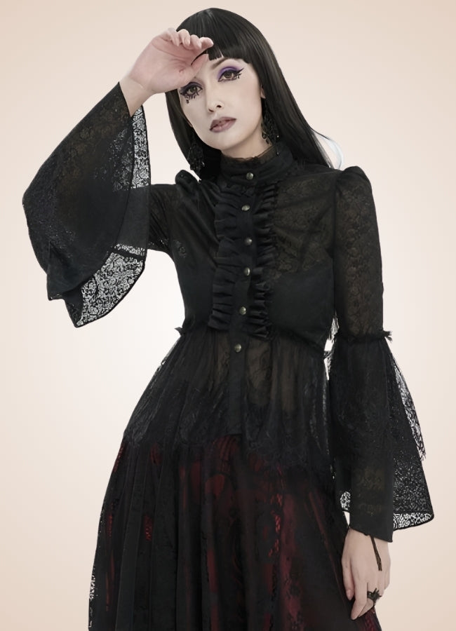 Black Gothic Long Sleeve Shirt Black / 2XL black-gothic-long-sleeve-shirt-black