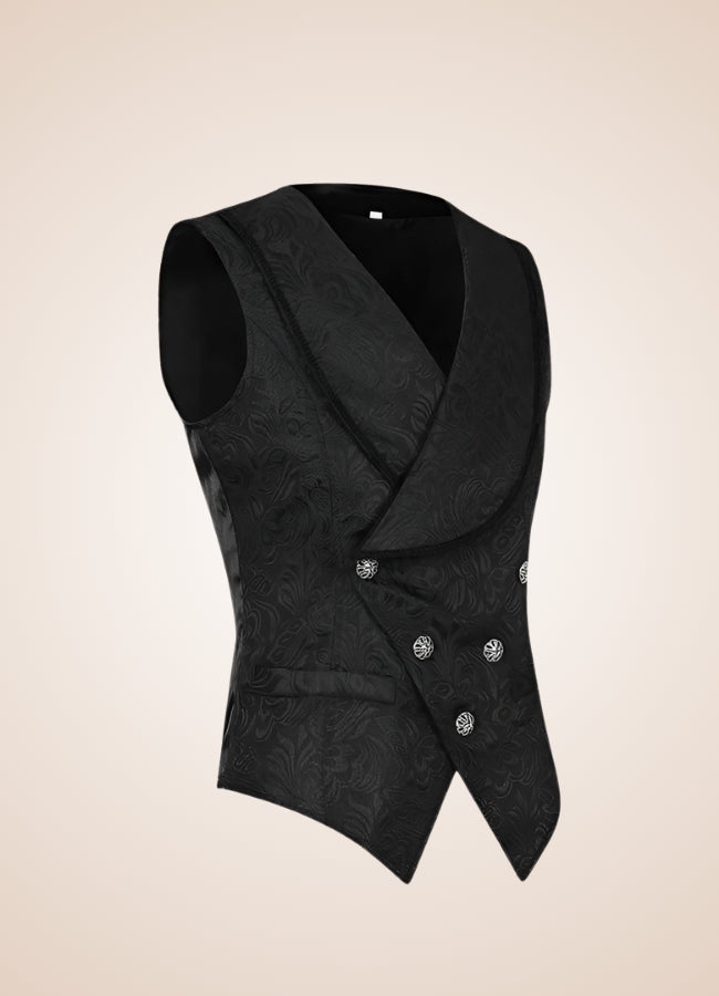 Black Gothic Man Tailcoat Vest Black / XL black-gothic-man-tailcoat-vest-black