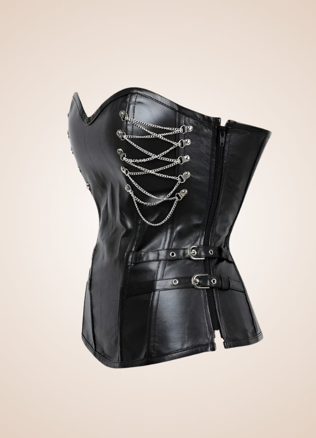 Black Gothic Steampunk Corset Black / XL black-gothic-steampunk-corset-black