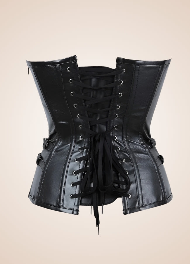 Black Gothic Steampunk Corset Black / XL black-gothic-steampunk-corset-black