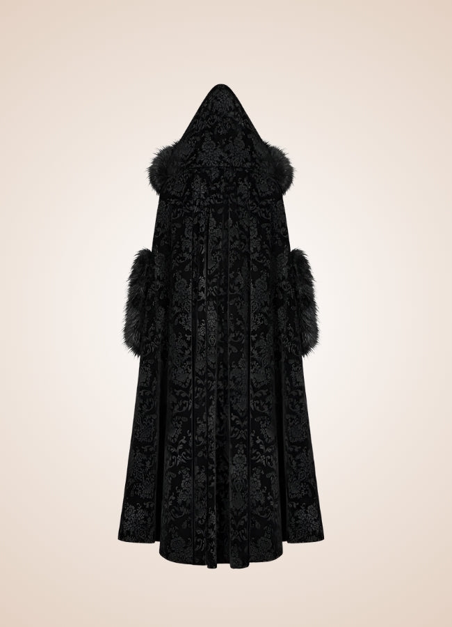Black Gothic Women's Hooded Coat Black / M black-gothic-womens-hooded-coat-black
