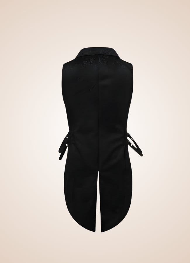 Black Steampunk Gothic Vest Black / L black-steampunk-gothic-vest-black