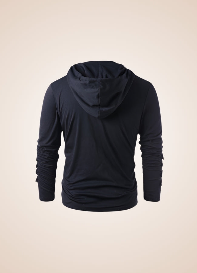 Black Steampunk Hooded Sweatshirt Black / 4XL black-steampunk-hooded-sweatshirt-black