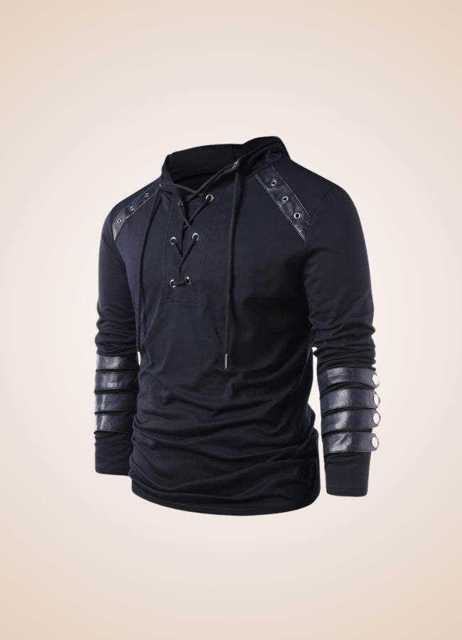 Black Steampunk Hooded Sweatshirt Black / 4XL black-steampunk-hooded-sweatshirt-black