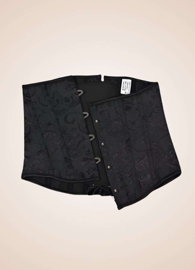 Schwarzes Unterbrustkorsett im Steampunk-Stil