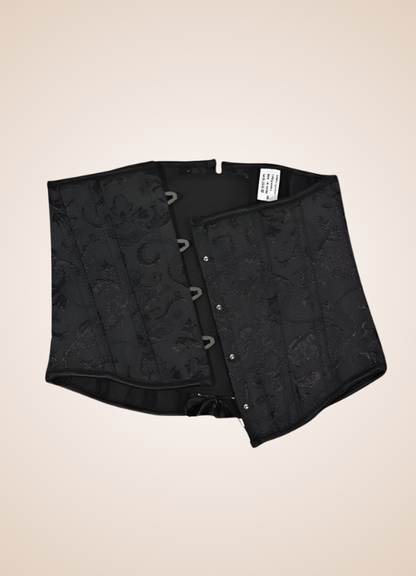 Schwarzes Unterbrustkorsett im Steampunk-Stil