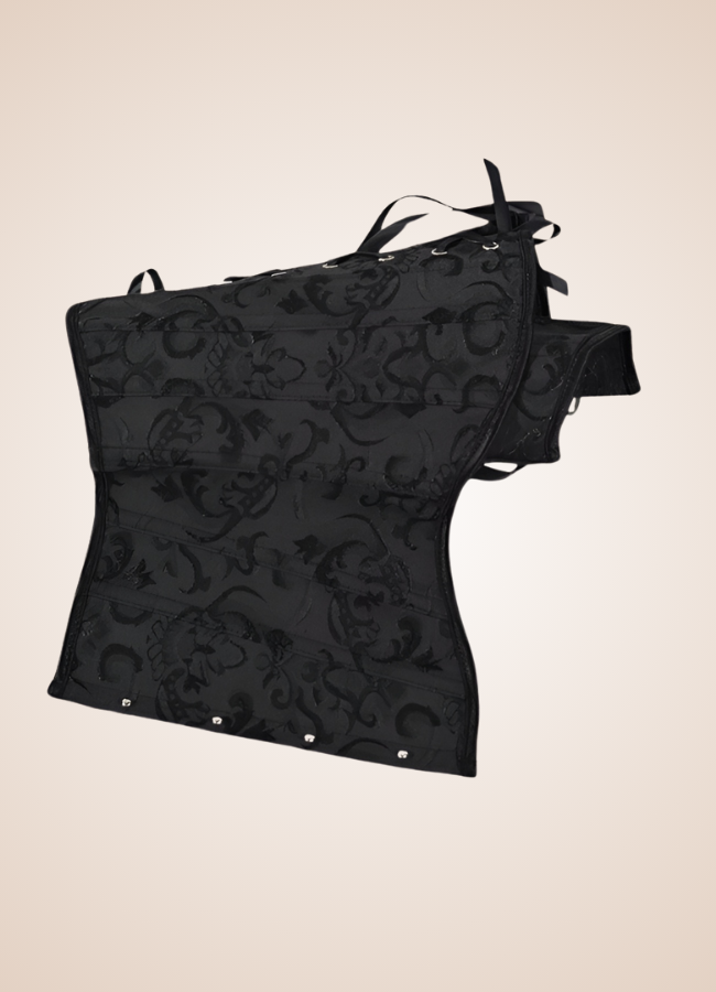 Schwarzes Unterbrustkorsett im Steampunk-Stil