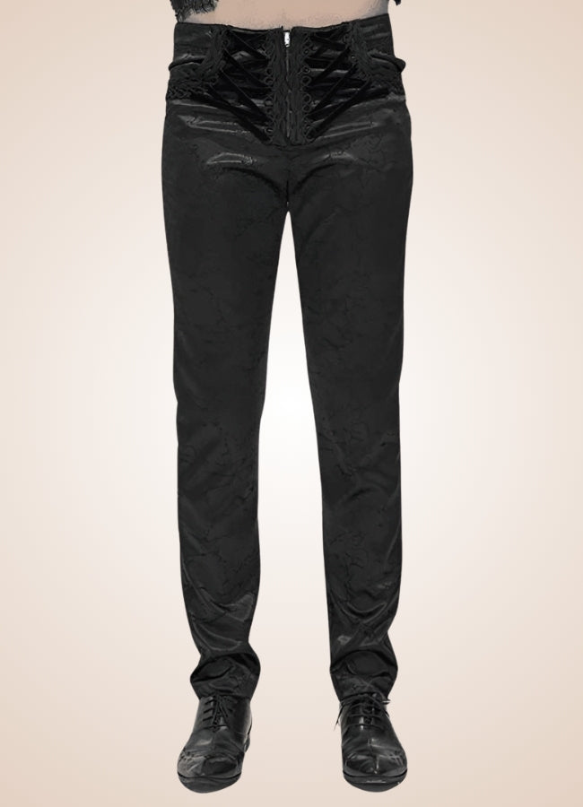Black Victorian Gothic Pants Black / 3XL black-victorian-gothic-pants-black