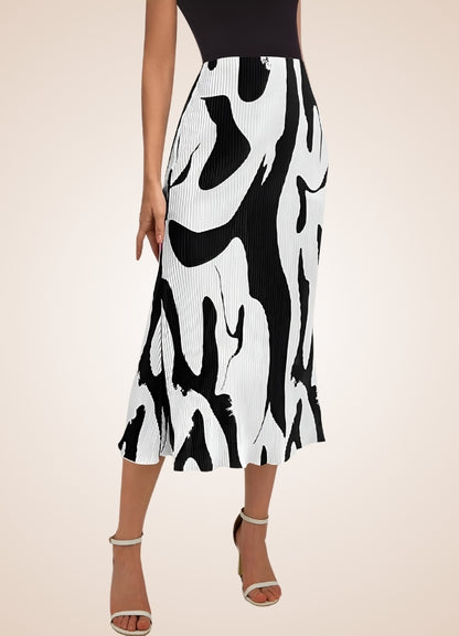 Black White Long Midi Skirt Black White / XL black-white-long-midi-skirt-black-white