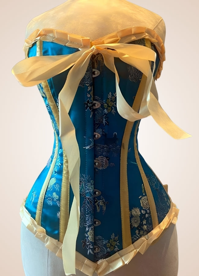 Blue Victorian Style Steampunk Corset Blue / XL blue-victorian-style-steampunk-corset-blue