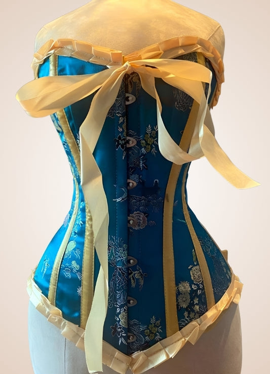 Blue Victorian Style Steampunk Corset Blue / XL blue-victorian-style-steampunk-corset-blue