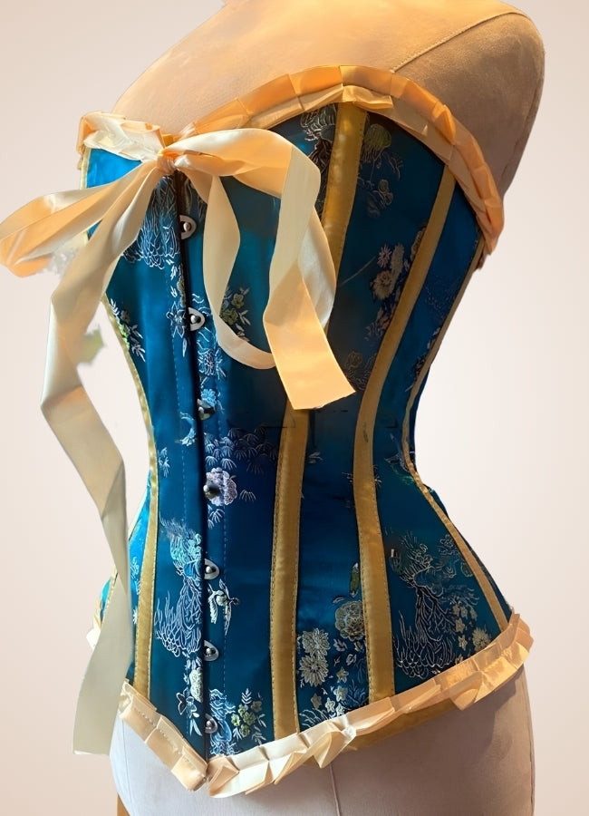 Blue Victorian Style Steampunk Corset Blue / XL blue-victorian-style-steampunk-corset-blue