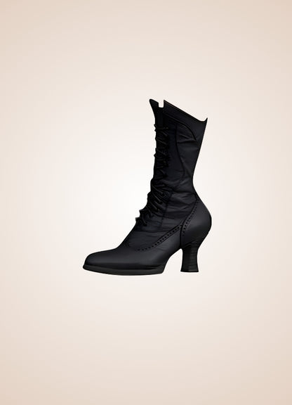 British High Knee Steampunk Boots Black / 12.5 british-high-knee-steampunk-boots-black