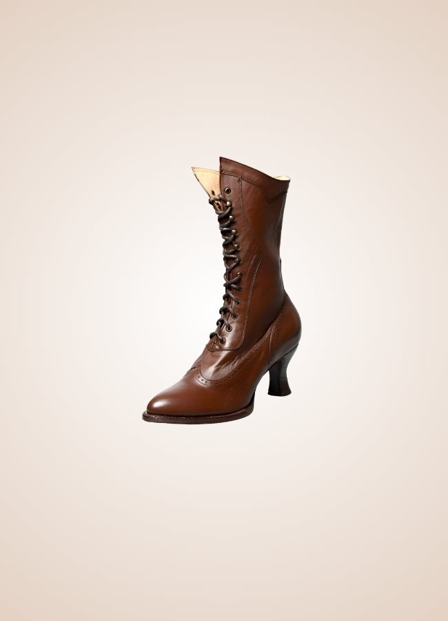 British High Knee Steampunk Boots Brown / 12.5 british-high-knee-steampunk-boots-brown