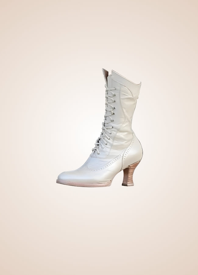 British High Knee Steampunk Boots White / 12.5 british-high-knee-steampunk-boots-white