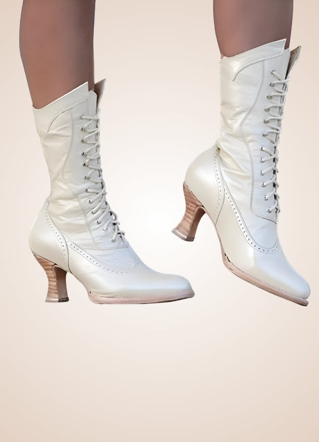 British High Knee Steampunk Boots White / 12.5 british-high-knee-steampunk-boots-white