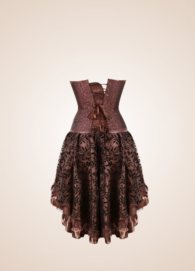 Brown Steampunk Pirate Dress Brown / 5XL brown-steampunk-pirate-dress-brown