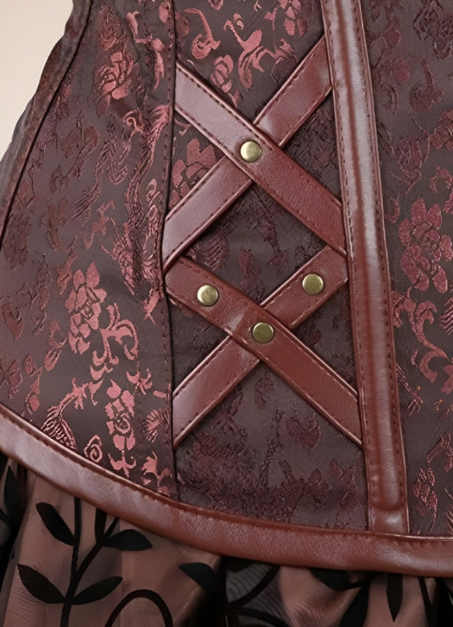 Brown Steampunk Pirate Dress Brown / 5XL brown-steampunk-pirate-dress-brown