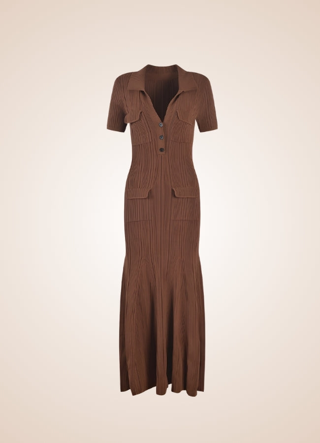 Brown Steampunk Pocket Corset Dress Brown / M brown-steampunk-pocket-corset-dress-brown