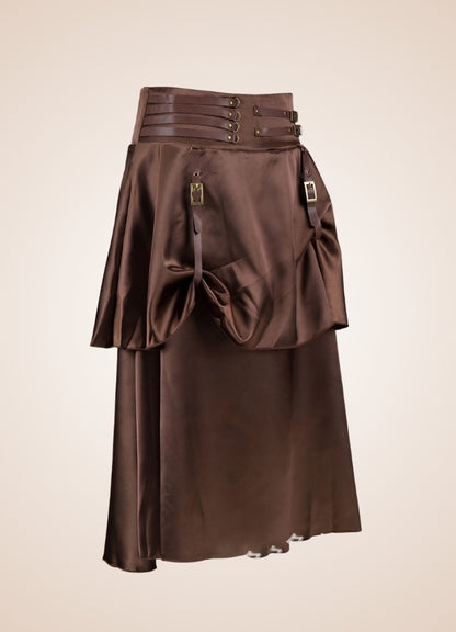 Buckles Steampunk Pirate Skirt Brown / XL buckles-steampunk-pirate-skirt-brown