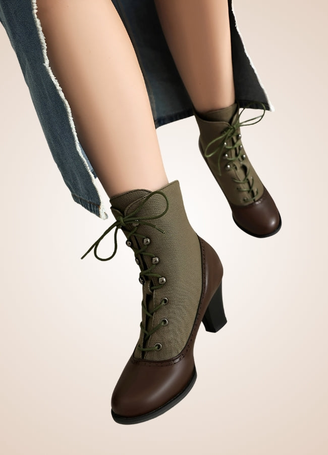 Chunky Heel Steampunk Boots Brown / 12.5 chunky-heel-steampunk-boots-brown