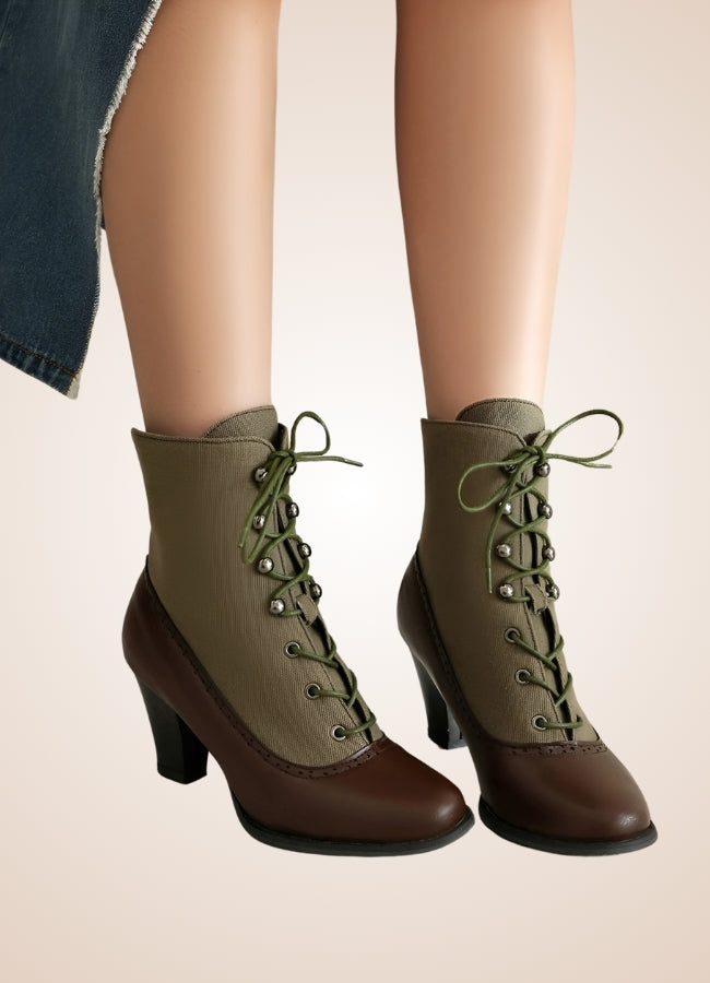 Chunky Heel Steampunk Boots Brown / 12.5 chunky-heel-steampunk-boots-brown