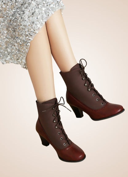 Chunky Heel Steampunk Boots Vintage Red / 12.5 chunky-heel-steampunk-boots-vintage-red