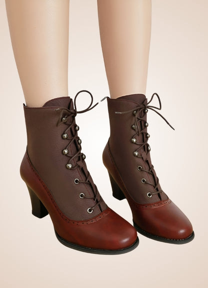Chunky Heel Steampunk Boots Vintage Red / 12.5 chunky-heel-steampunk-boots-vintage-red