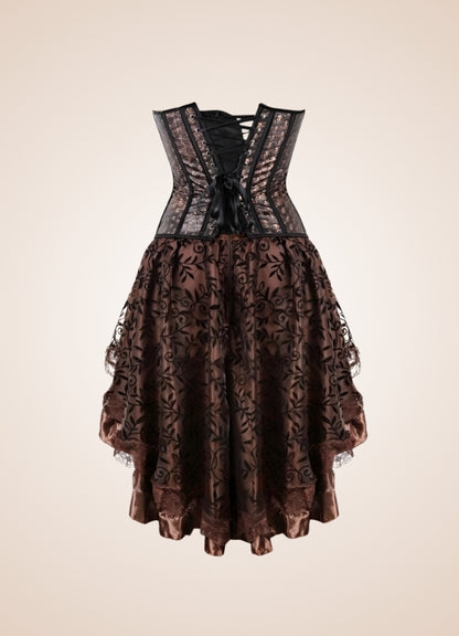 Classic Pirate Corset Dress Brown / 5XL classic-pirate-corset-dress-brown