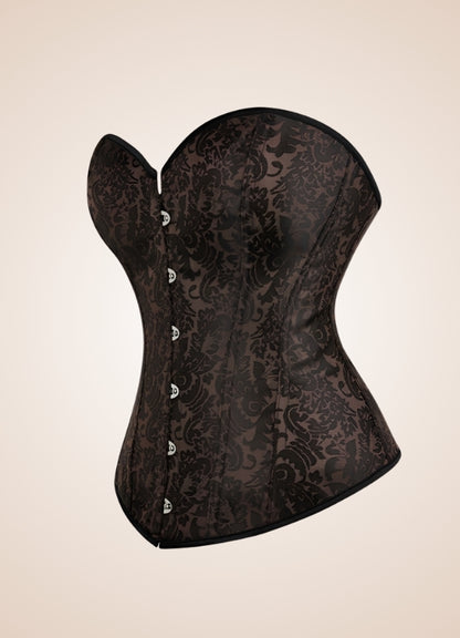 Dark Brown Paisley Pattern Corset Dark Brown / XL dark-brown-paisley-pattern-corset-dark-brown