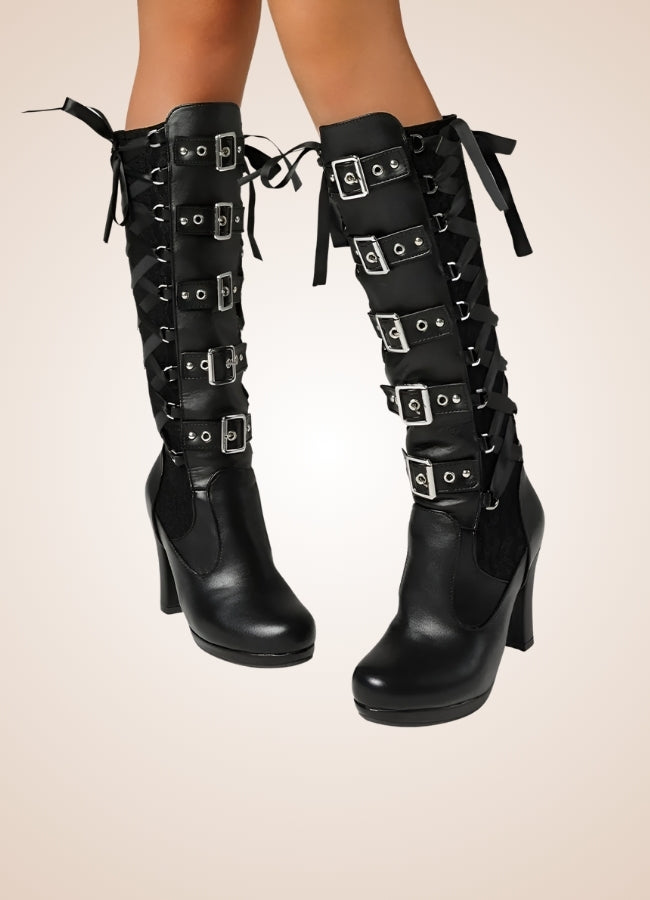 Gothic Belt Buckle Boots Black / 12.5 gothic-belt-buckle-boots-black