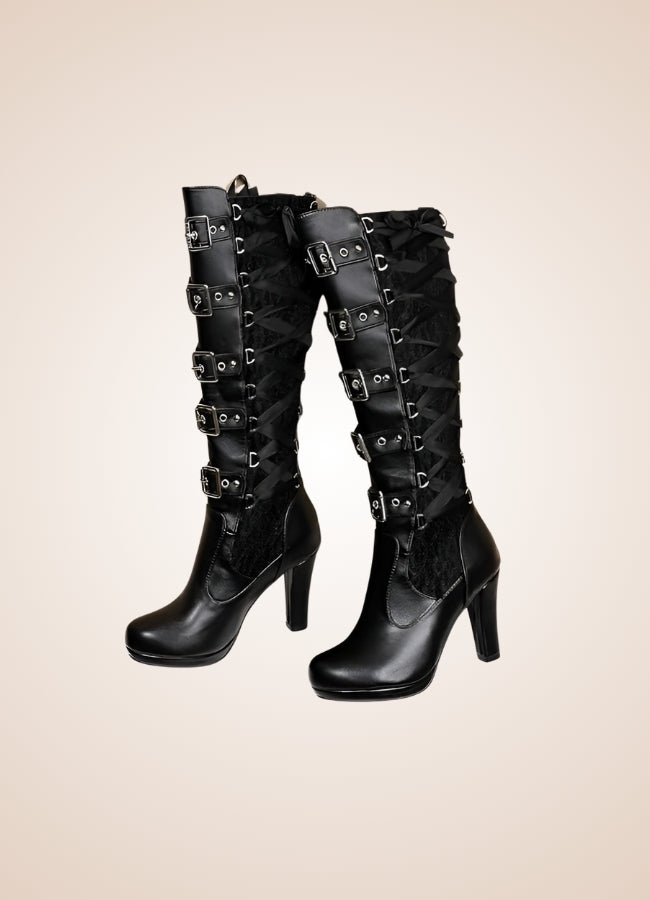 Gothic Belt Buckle Boots Black / 12.5 gothic-belt-buckle-boots-black