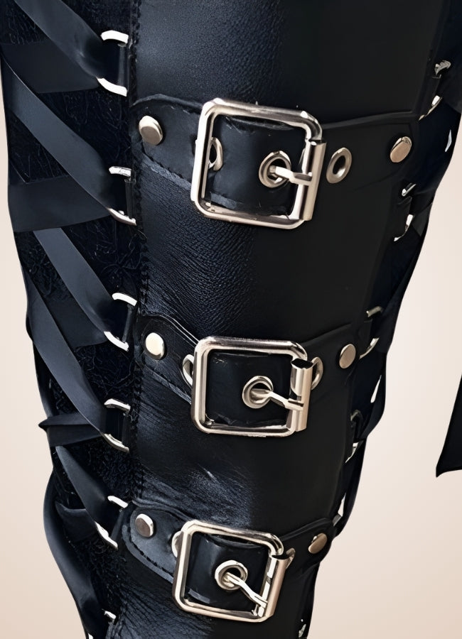 Gothic Belt Buckle Boots Black / 12.5 gothic-belt-buckle-boots-black
