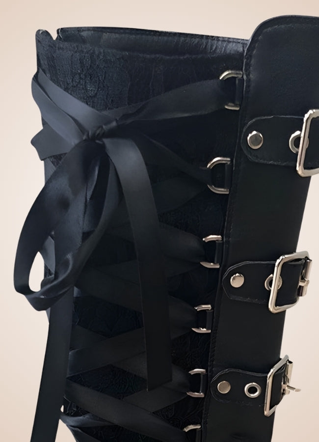 Gothic Belt Buckle Boots Black / 12.5 gothic-belt-buckle-boots-black